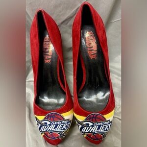 Herstar NBA Cleveland Cavaliers High Heel Shoes Women's 8.5 Red